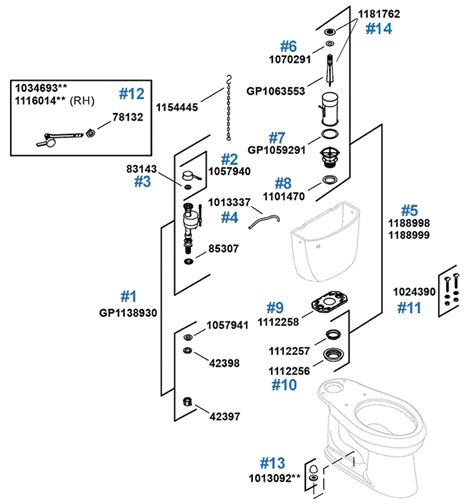 Cimarron toilet replacement parts by Kohler