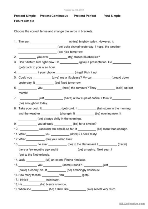 Understanding Different Verb Tenses