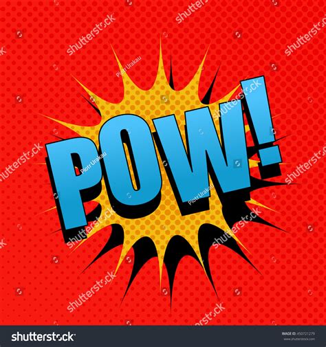 Pow Comic Cartoon Popart Style Vector Stock Vector 450721279 - Shutterstock