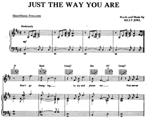 Billy Joel - Just The Way You Are Free Sheet Music PDF for Piano | The ...