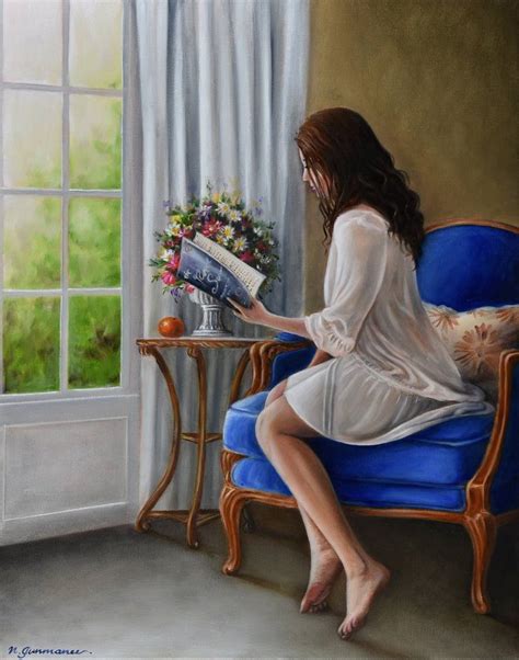 Girl reading by the window Painting by Natasha Junmanee | Saatchi Art