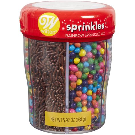 Wilton 6-Cell Rainbow Sprinkles Mix with Turning Lid, 5.92 oz ...