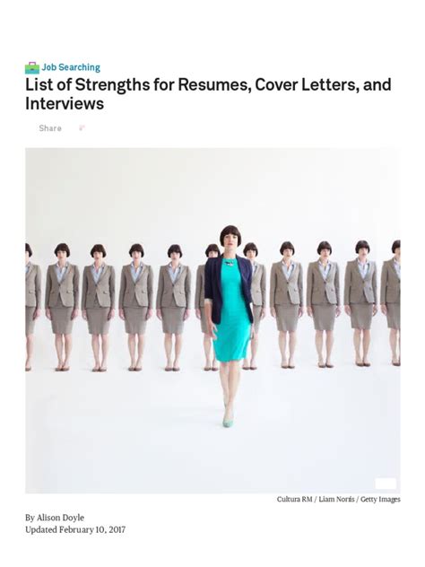 List of Strengths For Resumes, Cover Letters, and Interviews | PDF ...