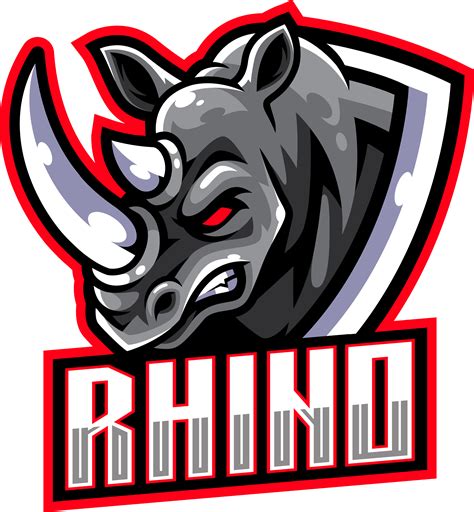 Rhino head mascot logo design By Visink | TheHungryJPEG