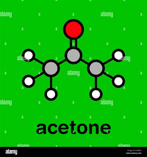 Acetone solvent molecule. Organic solvent used in nail polish remover ...