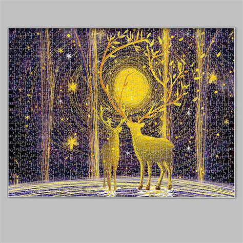 1000pcs Box Puzzle Pieces Deers In The Forest Boxed Jigsaw Puzzle ...