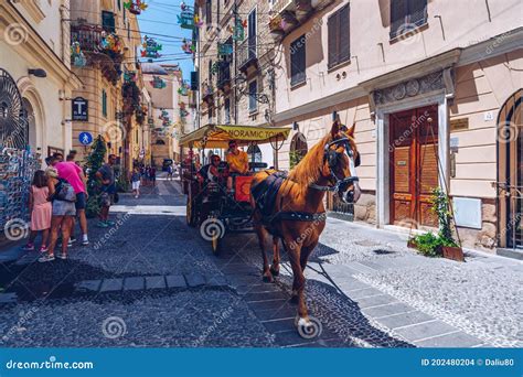 Alghero, Italy - July 21, 2019: Alghero Old Town, Alghero Street View ...