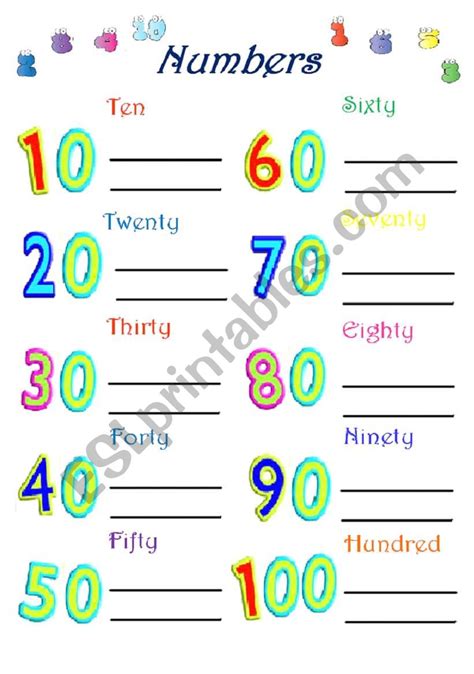 numbers by tens - ESL worksheet by havva kizmaz