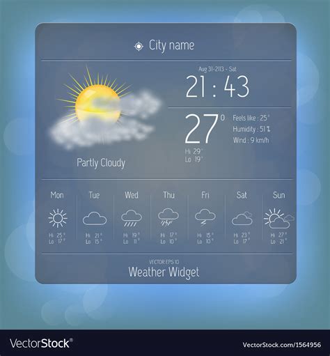 Weather widget template 3 Royalty Free Vector Image