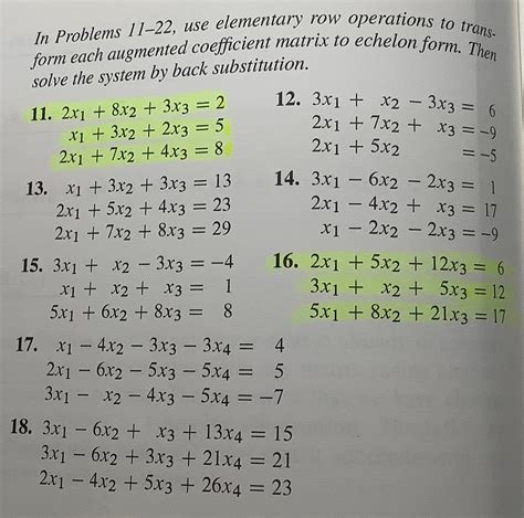 Solved In Problems 11 ﻿& 16, ﻿use elementary row operations | Chegg.com