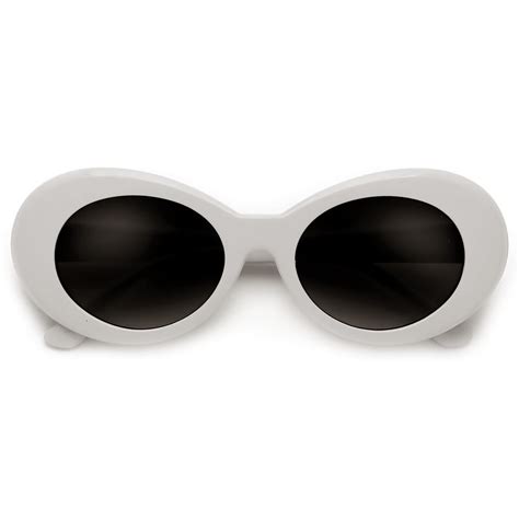 Hot and Trendy White Oval Cobain Clout Sunnies - Walmart.com