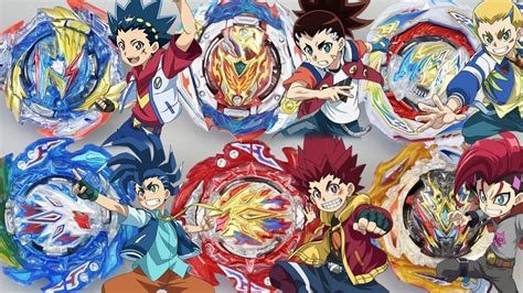 Beyblade Burst Rise Spinner Tops Anime Characters Collage Silk Touch ...