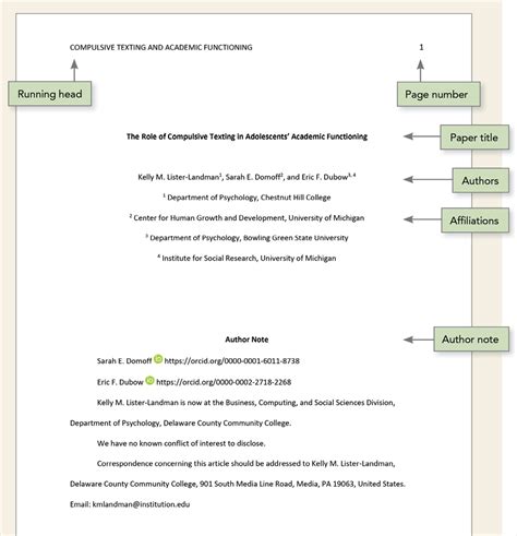 Paper Format - APA Citation Style - Research Guides at University of ...