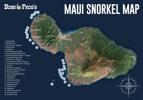 Maui Snorkel Map - Maui Beach Map - Boss Frog's Snorkel, Bike & Beach ...