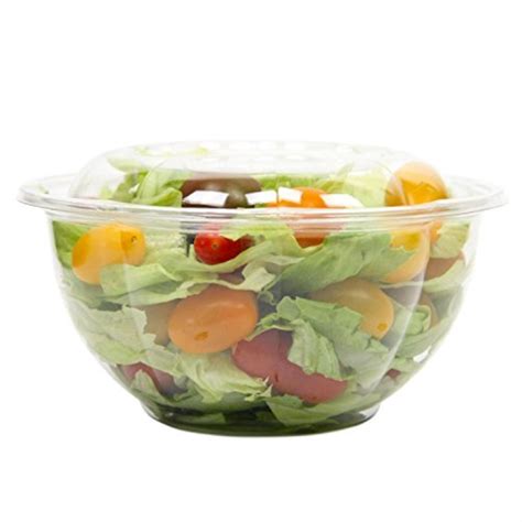 [50 pack] 32 oz bpa free clear plastic bowl with dome lids combo for ...