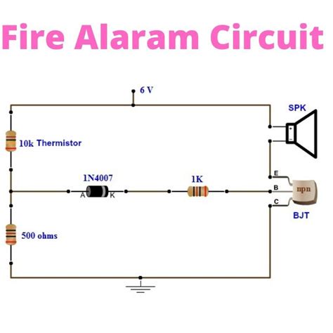 Simple Fire Alarm Thermistor Circuit Diagram