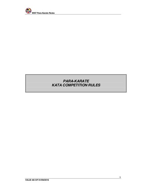 WKF Para-Karate-Rules