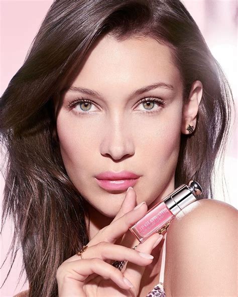 Bella Hadid Looks Pretty in Pink for Dior Lip Glow Ad | Dior lip glow ...