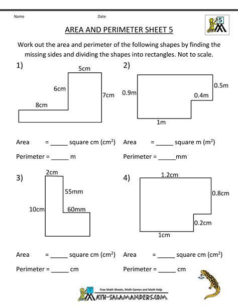 Area Perimeter Worksheets