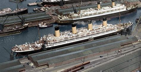 The White Star liners RMS Olympic (foreground) and RMS Homeric ...