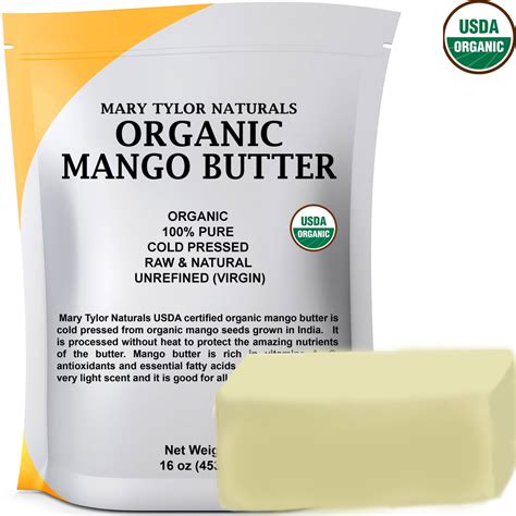 Organic Mango Butter 1 lb USDA Certified Organic, Cold Pressed ...