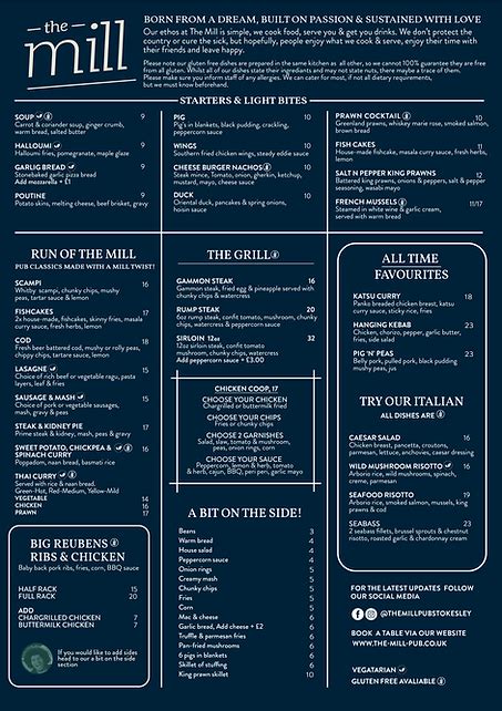 MENUS | The Mill