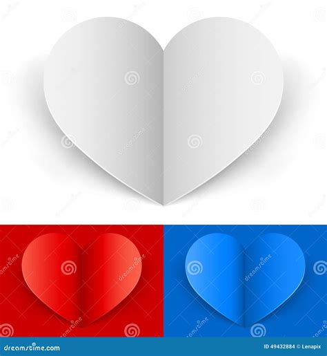 Folded paper heart stock vector. Illustration of handmade - 49432884