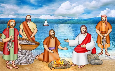 The risen Jesus appears to his friends on the Sea of Tiberias ...