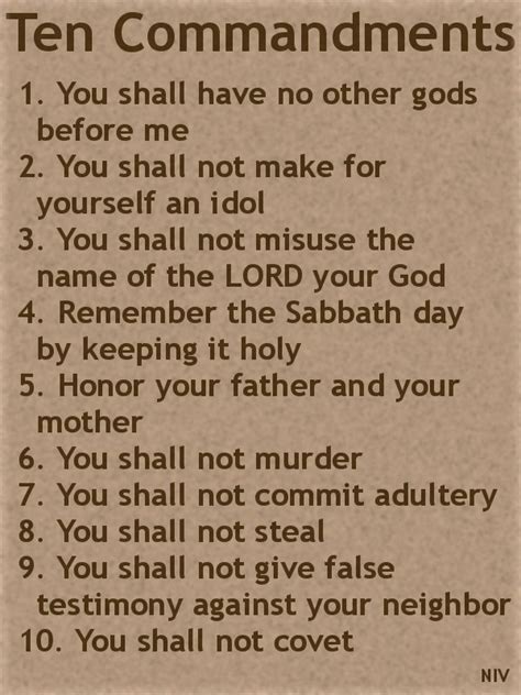 Ten Commandments New International Version NIV