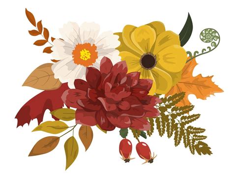 Autumn colorful floral arrangement in rustic style. Flowers, dry leaves ...