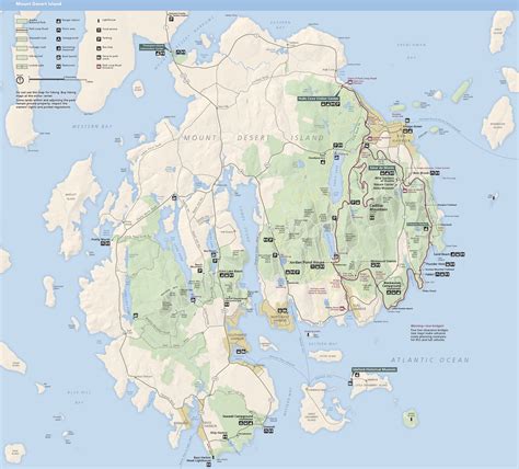 Acadia National Park Map | Acadia national park map, Acadia national ...