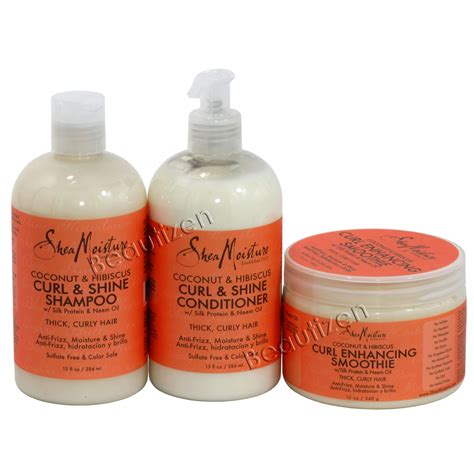 Shea Moisture Coconut Hibiscus Curl & Shine Shampoo, Conditioner ...