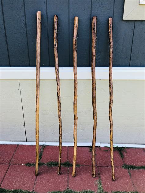 Cedar Walking Stick Hiking Staff Wood Cane stained and sealed | Etsy