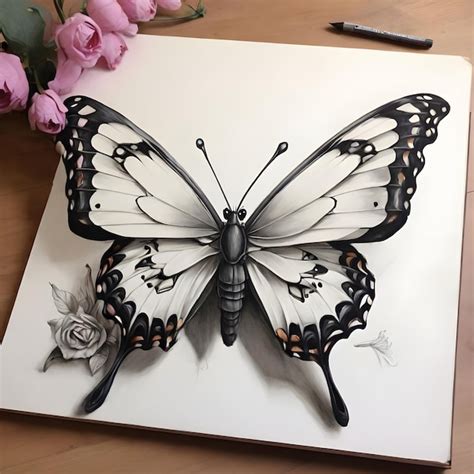 Premium Photo | HyperRealistic Butterfly Drawing Portrait