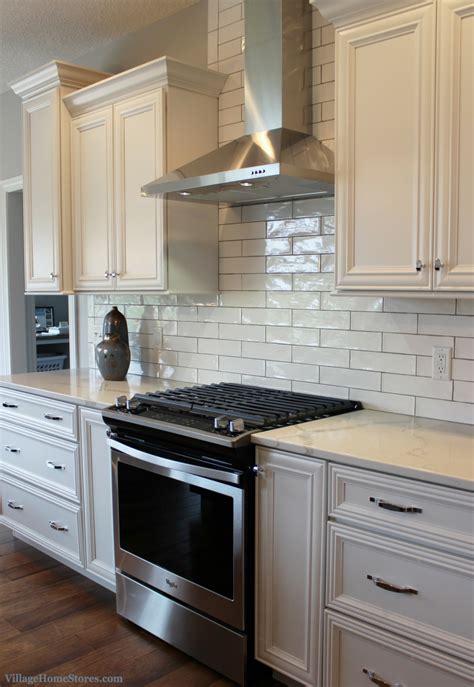 White Beveled Subway Tile Backsplash Kitchen – Juameno.com