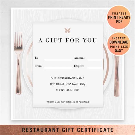 Restaurant Gift Certificate Template – Sample.gelorailmu.com