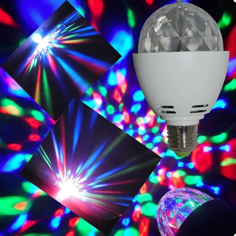 3W Colorful Rotating Light Bulb Led Small Magic Ball Light E27 Holiday ...