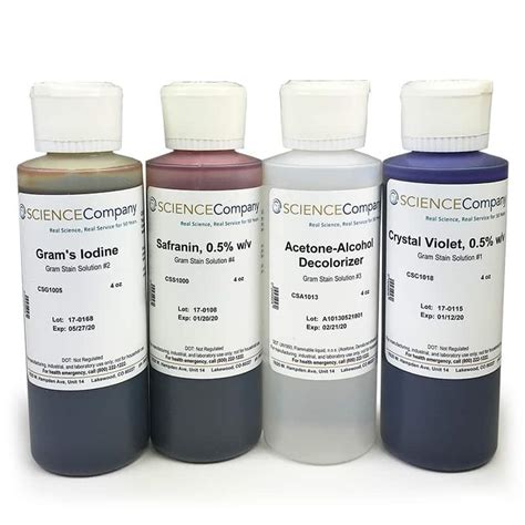 Gram Stain Set, 4 x 4oz bottles