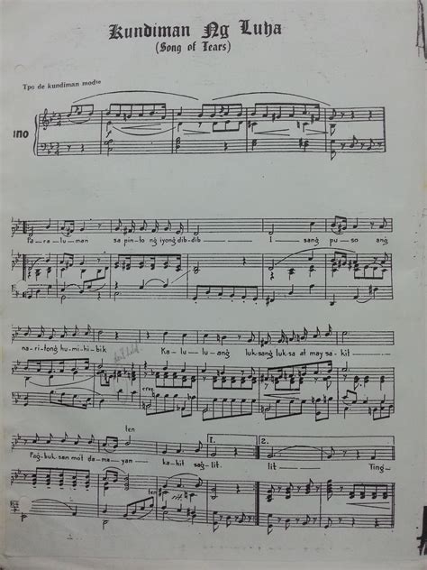 The Filipino Kundiman: Kundiman ng Luha by Nicanor Abelardo - Music Sheet