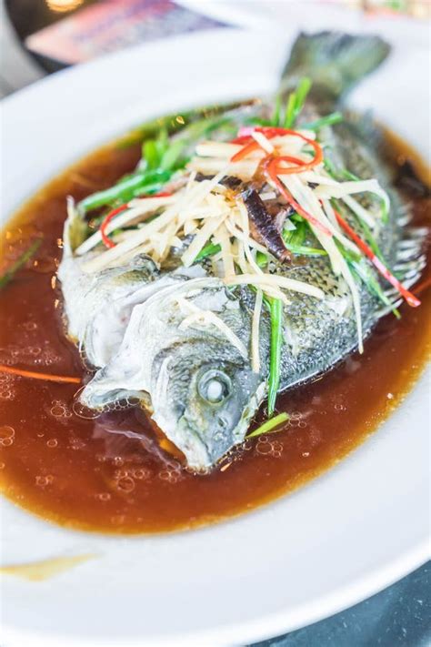 Steamed Jade Perch with Soy Sauce Stock Photo - Image of recipe, jade ...