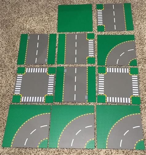 Lot of 11 Vintage LEGO 4108-4111 Road Plates Baseplates Green 32x32 ...