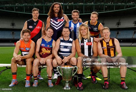 The new AFL captains are seen during the 2023 AFL Captains Day at ...