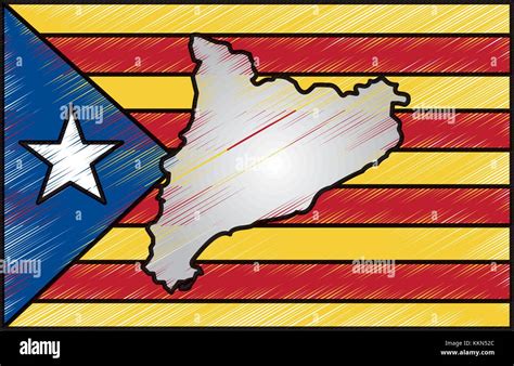 map and flag of catalonia spain independence landmark Stock Vector ...