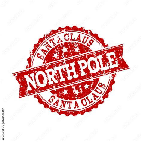 Grunge red SANTA CLAUS NORTH POLE stamp seal. Vector SANTA CLAUS NORTH ...