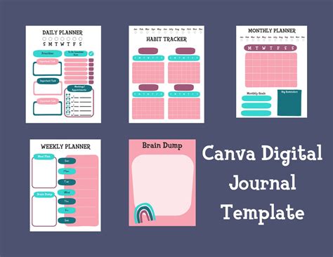 Canva Digital Journal Template - Etsy