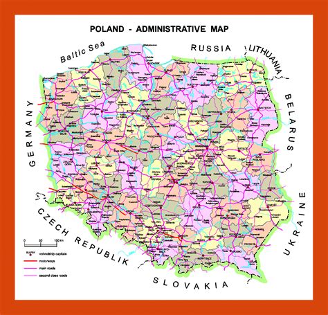 Administrative map of Poland | Maps of Poland | Maps of Europe | GIF ...