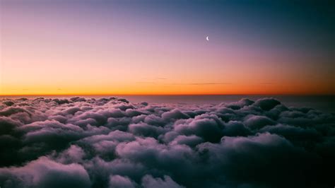 Sunset Horizon Above Clouds 4K Wallpapers | HD Wallpapers | ID #28169