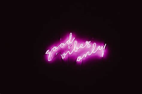 HD wallpaper: good vibes only neon signage, light, neon lights, flare ...