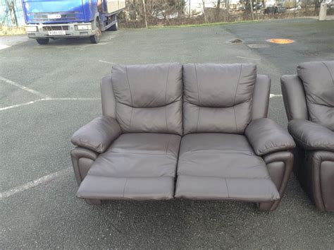 SCS Sienna brown leather manual recliner 3+2 seater sofas Outside ...