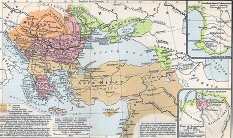 Map showing the 'Dismemberment of the Ottoman Empire since 1683 ...